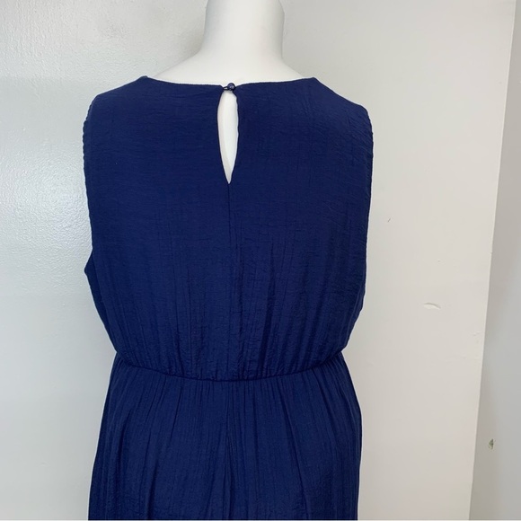 Avenue Maxi Dress Plus Sz 20 Gauzy Blue Sleeveless Ruffle Lined Flowy V Neck - Picture 5 of 12